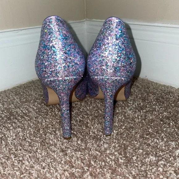 Nine West Tatiana Pumps Purple Glitter Heels‎ Size 8 - Picture 4 of 8